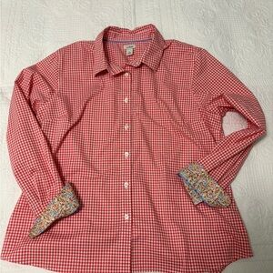 L.L. Bean Red Y2K long sleeve button up